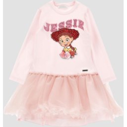 MONNALISA abito con stampa jessie bambina rosa antico