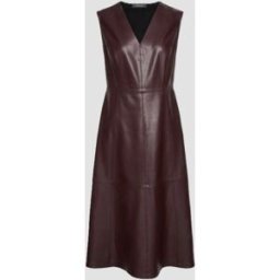 ELENA MIRO abito in pelle con scollo a v donna mosto