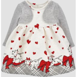 MONNALISA abito con coprispalle carica101 bambina panna-rubino