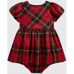 Ralph Lauren Abito da bambina in tartan con culotte abbinata Fantasia Taglia 9M