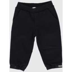 Moncler Pantaloni jogging da bambino in cotone con vita elasticizzata e patch logo Blue Taglia 18M