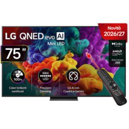 LG QNED MiniLED 75QNED87B6A TV MINI LED, SMART TV, 75 ", Mini Processore a8 Gen3 4K AI, Classe D