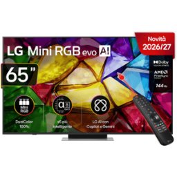 LG Mini RGB 87 65MRGB87B6B TV MINI LED, SMART TV, 65 ", RGB-MiniLED, Processore a8 AI 4K Gen3, Classe D