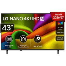 LG NANO 4K UHD AI NU85 43NU850B6LA TV LED, SMART TV, 43 ", Processore a7 Gen9, Classe G