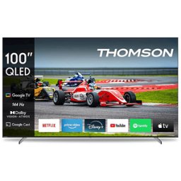 Thomson 100QG7S14 TV QLED, SMART TV, 100 ", Processore CA75x2&1.3GHz + CA55x2&1.15GHz, Classe F