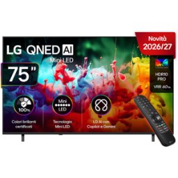 LG QNED MiniLED 75QNED70B6A TV MINI LED, SMART TV, 75 ", QLED, Processore a7 AI 4K Gen9, Classe E