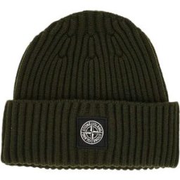 Stone Island Beanie in lana con patch logo - KIDS