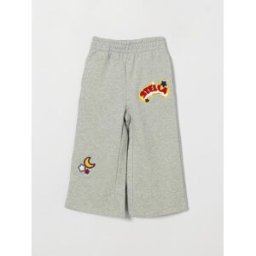 Stella McCartney Pantaloni jogging in cotone con patch e gamba larga Grigio Taglia 3