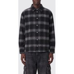 Off-White Giacca-camicia imbottita in flanella di lana a quadri Nero Taglia 48