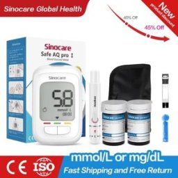 SINOCARE Misuratore di Glucosio nel Sangue SANNUO Safe AQ Pro Ⅰ, Strisce per Glucometro, Monitor per Glicemia, Tester Medico per Diabete (Kit o Solo Strisce)