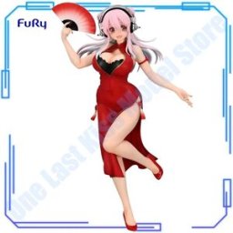 Bandai Disponibile FuRyu Originale Autentico Super Sonico Trio-Try-iT Figure Versione Abito Cinese Modellini da Collezione Cheongsam 21cm
