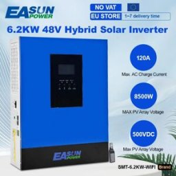EASUN POWER Inverter Solare Ibrido Easun 6.2KW 4KW 3.2KW 2KW 12V 24V 48V MPPT Off-Grid Onda Pura 120A 230V 50/60Hz con Caricabatterie