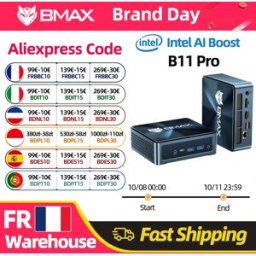 BMAX Mini Ai PC B11 Pro Intel Core Ultra 5 115U 8 Core 10 Thread 16GB RAM 512GB SSD Windows 11 USB HDMI