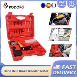 NONE Kit Pompa Vuoto Podofo per Drenaggio Olio Freni Veicoli, Tester Pompa Freni, Soffiatore Freni Manuale, Manometro Pompa Vuoto