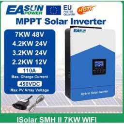 EASUN POWER 7000w 4200w 3200w 2200w 12v 24v 48v MPPT Hybrid Off Grid Onda sinusoidale pura 80a 110a 230v 50/60hz Caricatore inverter solare