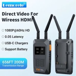 lemorele Ricetrasmettitore audio video wireless Trasmettitore e ricevitore HDMI a bassa latenza da 200 M per fotografia da laptop per monitor TV