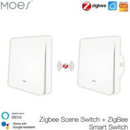 MOES Tuya ZigBee Interruttore della luce con kit trasmettitore Nessun cavo neutro Nessun condensatore richiesto Funziona con Alexa Google Home Smart Life