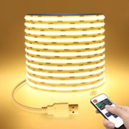 Lcamaw Striscia LED COB 5V ad Alta Densità RA90 320 LED Bianco Caldo Naturale Freddo Nastro Flessibile Luce Lineare Dimmerabile USB LED TV