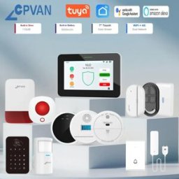 CPVan Sistema di allarme per la casa intelligente , wireless, con connettività WiFi e GSM, schermo da 7 pollici, kit di protezione antifurto per la casa, compatibile con l’app Tuya/Smart Life.