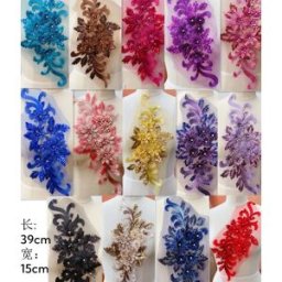 R SMEALE Abiti da sposa in materiale colorato con pizzo ricamato 3D a 22 colori, costumi per spettacoli teatrali, artigianato decorativo cucito fai da te