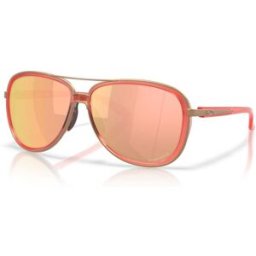 Oakley Split Time OO 4129 412930 - Occhiali da sole donna - Finitura pesca traslucido opaco - Lenti Prizm rosa gold - Regolabili - 4129