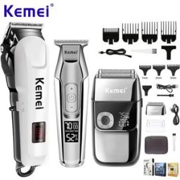 Kemei Tagliacapelli elettrici originali Tagliacapelli ricaricabile senza fili Rasoio di ricarica USB per uomo KM-809A 5027 2028 Kit
