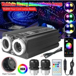 VASTFIRE 32W RGBW LED fibra ottica luce doppia testa in fibra ottica stella plafoniera Kit applicazioni Bluetooth tetto auto cielo stellato