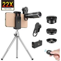 APEXEL 22X teleobiettivo Kit 4 in1 Macro Wide Fisheye Lens con treppiede Zoom obiettivo per fotocamera cellulare monoculare per iPhone Samsung