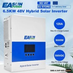 EASUN POWER Inverter Solare Ibrido EASUN Parallel 6.5KW MPPT a Onda Pura, Inverter Fotovoltaico 48V 220VAC Off-Grid, Caricatore Solare 120A PV 500VDC