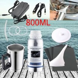 LARATH Kit di lucidatura per ristrutturazione fari per auto Kit di lucidatura chimica per fari Strumento per la cura automobilistica Set di strumenti per auto in polimero liquido da 800 ml
