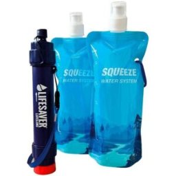 Kit di filtrazione LifeSaver LifeLine - cannuccia filtrante e 2 borracce morbide TU