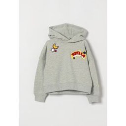 Stella McCartney Felpa con cappuccio da bambino in cotone con patch logo Grigio Taglia 5