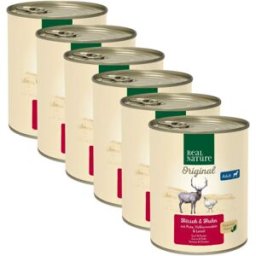 Kit Risparmio 6x800 Real Nature Dog Adult CERVO E POLLO CON TACCHINO