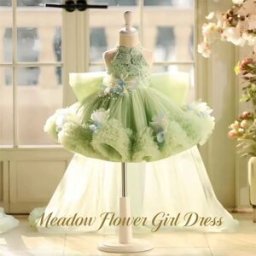 FANG CAICAI Abito da Principessa Verde Menta Pastello per Bambine, Vestito da Ballo con Collo Halter, Abito da Festa in Tulle Verde Chiaro con Paillettes e Gonna Soffice