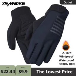 YKYWBIKE Guanti da ciclismo Touch screen invernale Dita lunghe e piene Sport all'aria aperta MTB Bici da strada Bicicletta da corsa Antivento impermeabile