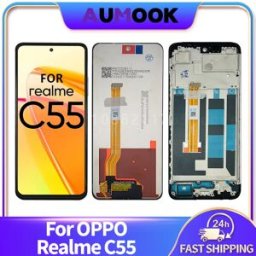 AUMOOK 6.72 "IPS LCD Per OPPO Realme C55 RMX3710 Display LCD Touch Screen Digitizer Assembly Con Telaio Schermo LCD parti di ricambio