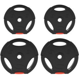 Altro Kit Pesi Con 2 Dischi Da 10 Kg E 2 Dischi Da 5 Kg In Polipropilene E Sabbia, Ø34x6 Cm E Ø27x4.5 Cm, Nero