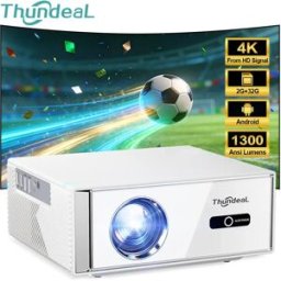 ThundeaL Proiettore Android TD95W Full HD 1080P WiFi 2K 4K, Cinema Domestico Portatile, Smart TV, Video, Film, Riunioni, Proiettore LED TD95