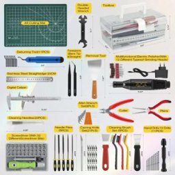 NONE Kit di strumenti per stampanti 3D, kit di strumenti per la post-elaborazione di modelli da 136 pezzi, set per la pulizia degli ugelli, strumenti per sbavatura, strumenti per la rimozione, aghi per la