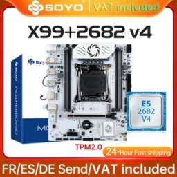 Soyo Set scheda madre per gaming X99 con chipset C612 e CPU Intel Xeon E5 2682 V4, componenti per computer DDR4 per PC da gaming, scheda madre con TPM 2.0