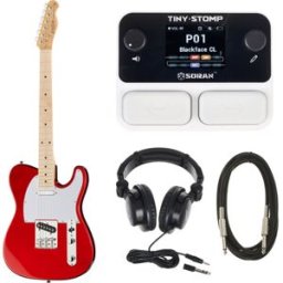 Harley Benton TE-20MN CA w/Soran Tiny Stomp Candy Apple Red lucido