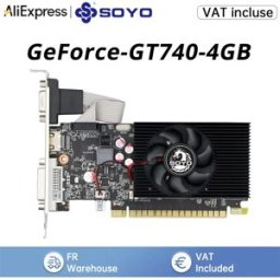 Soyo Schede grafiche NVIDIA GT740 4G GDDR3 128bit Scheda video HDMI + DP + DVI per componenti di computer desktop GPU GT 740