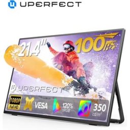Uperfect Monitor portatile da 21,4 pollici, schermo IPS 1080P 100Hz per computer portatili da gioco, supporto XBOX IPS, connessione Mini HDMI Type-C