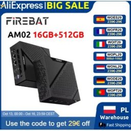 Firebat Am02 AMD Ryzen 5 6600H Mini PC DDR5 16GB RAM 512GB SSD WiFi6 BT5.2 Mini PC Desktop Portatile Computer di Rete con Porta HDMI