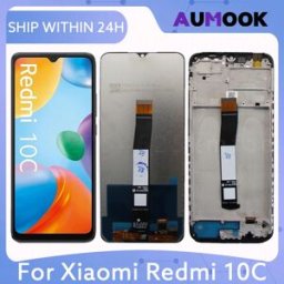 AUMOOK 6.71 "Display LCD Per Xiaomi Redmi 10C Touch Screen Digitizer Assembly Con Telaio 220333QAG 220333QBI Parti di Riparazione Dello Schermo LCD