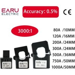EARU 3000/1 Micro Split Core sensore trasformatore di corrente AC tipo aperto CT 80A 120A 200A 300A 500A 750A morsetto trasformatore ad alta frequenza