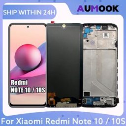 AUMOOK AMOLED LCD Per Xiaomi Redmi Nota 10 4G 10S Display LCD Touch Screen Digitizer Assembly Per Redmi Note10S M2101K7AI M2101K7BG