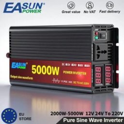 EASUN POWER EASUN 3000W 4000W 5000W Onverter per auto a onda sinusoidale pura DC 12V 24V AC 220V 50Hz Convertitore inverter di potenza con display a LED SENZA IMPOSSO
