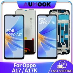 AUMOOK 6.56 "Schermo LCD Per OPPO A17 A17k Touch Screen Digitizer Assembly Con Telaio CPH2477 CPH2471 Display LCD Parti di Riparazione