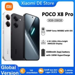Xiaomi Versione Globale Poco X8 Pro 8GB 256GB Telefoni Cellulari Display AMOLED Ultra Luminoso 1.5K 120Hz Fotocamere ad Alta Risoluzione 50MP